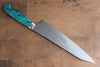 Yu Kurosaki Senko Ei SG2 Hammered Gyuto 210mm Blue Green Acrylic Handle - Seisuke Knife - Slide 2