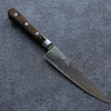 Seisuke Nami AUS10 Mirrored Finish Damascus Petty-Utility 135mm Brown Pakka wood Handle - Seisuke Knife - Slide 1