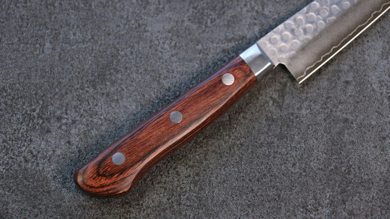 Seisuke Swedish Steel-stn Hammered Petty-Utility 150mm Mahogany Handle - Seisuke Knife