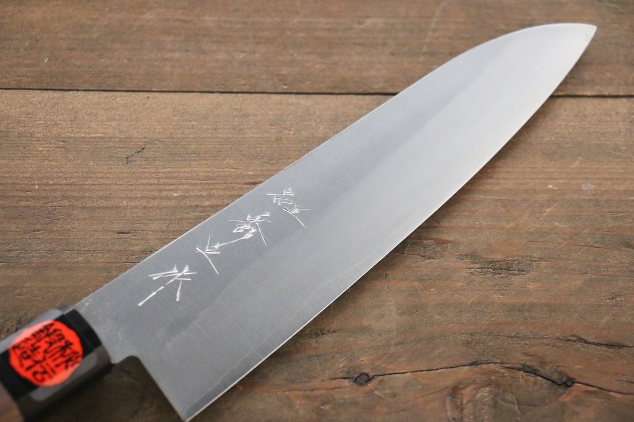Shigeki Tanaka Silver Steel No.3 Nashiji Gyuto  180mm Walnut Handle - Seisuke Knife