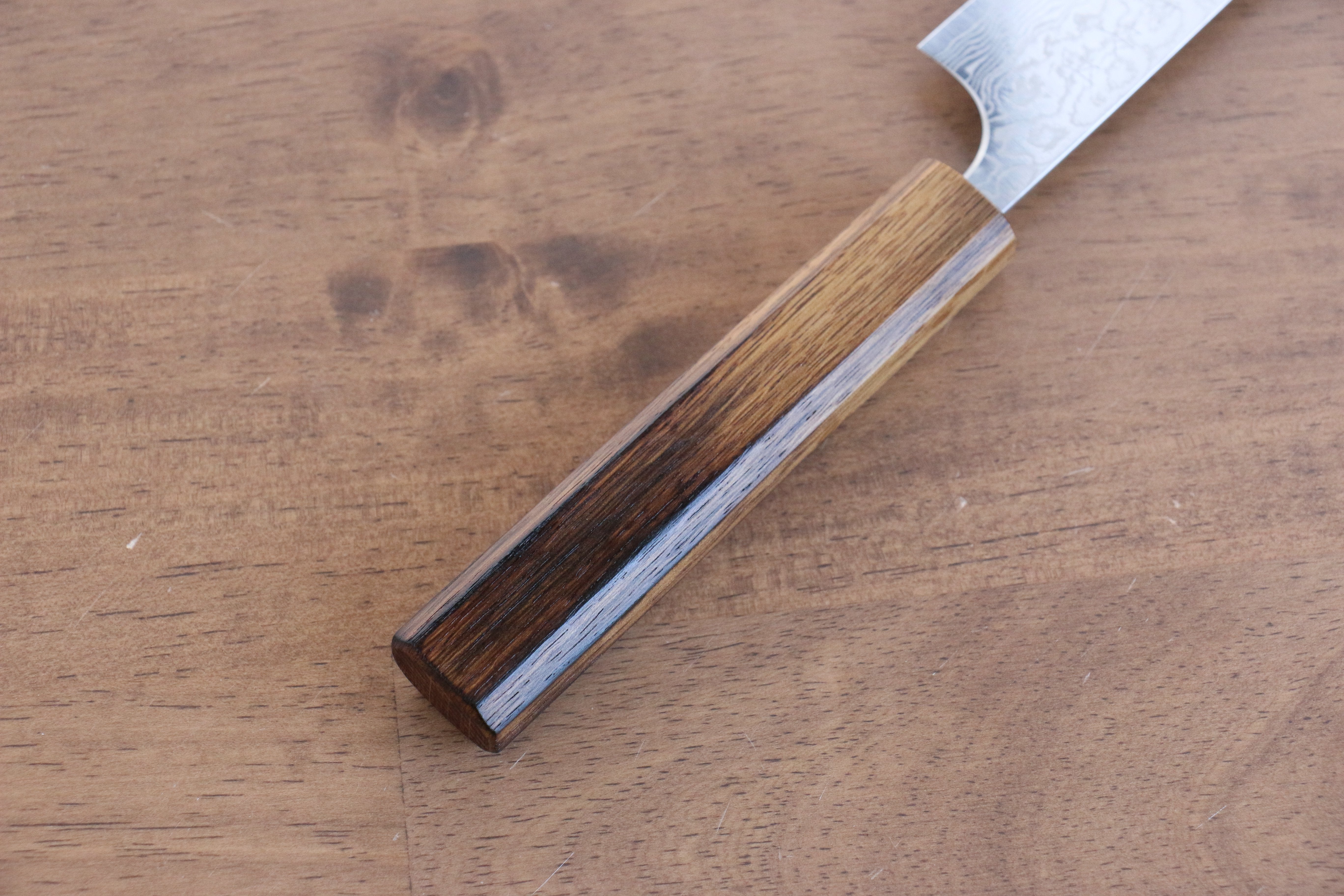 Anryu VG10 Migaki Damascus Petty-Utility 130mm Burnt Oak Handle - Seisuke Knife