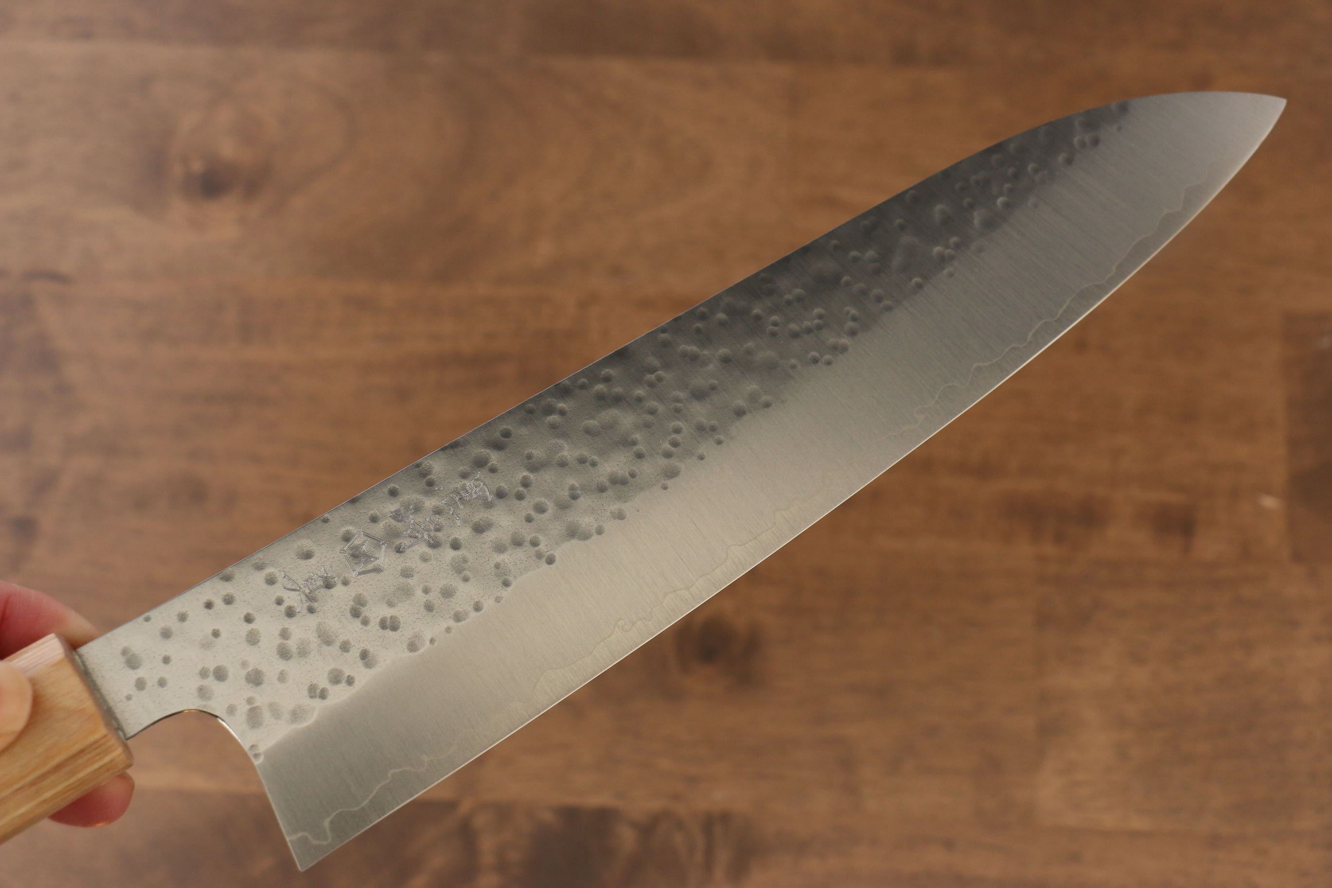 Makoto Kurosaki SG2 Hammered(Maru) Gyuto 210mm Cherry Wood Handle - Seisuke Knife