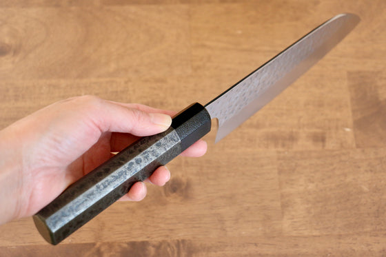 Makoto Kurosaki SG2 Hammered (Maru) Santoku 165mm with Washi & Gold Copper Wood Handle - Seisuke Knife