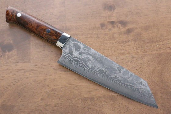 Takeshi Saji VG10 Black Damascus Bunka 180mm Ironwood Handle - Seisuke Knife