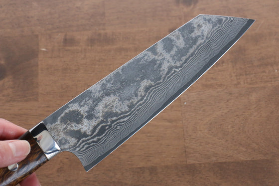 Takeshi Saji VG10 Black Damascus Bunka 180mm Ironwood Handle - Seisuke Knife