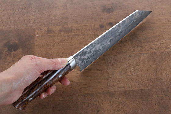Takeshi Saji VG10 Black Damascus Bunka 180mm Ironwood Handle - Seisuke Knife