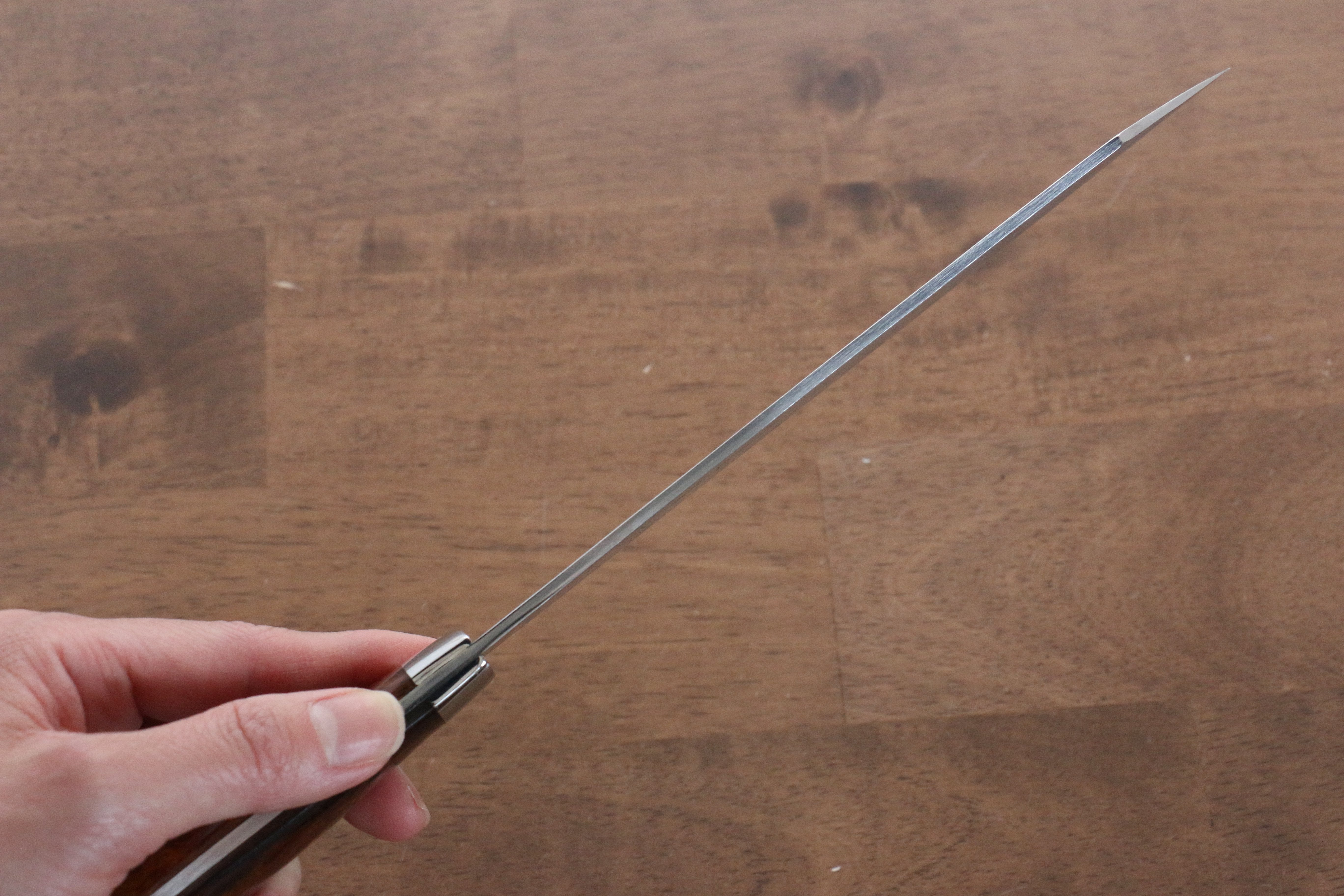Takeshi Saji VG10 Black Damascus Bunka 180mm Ironwood Handle - Seisuke Knife