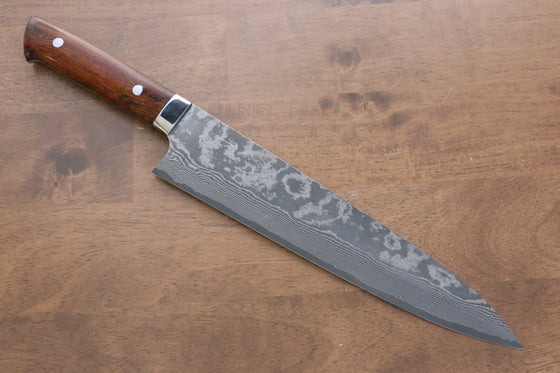 Takeshi Saji VG10 Black Damascus Gyuto 240mm Ironwood Handle - Seisuke Knife