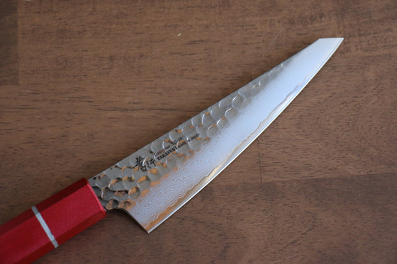 Sakai Takayuki VG10 33 Layer Damascus Sabaki 150mm with Red Handle - Seisuke Knife