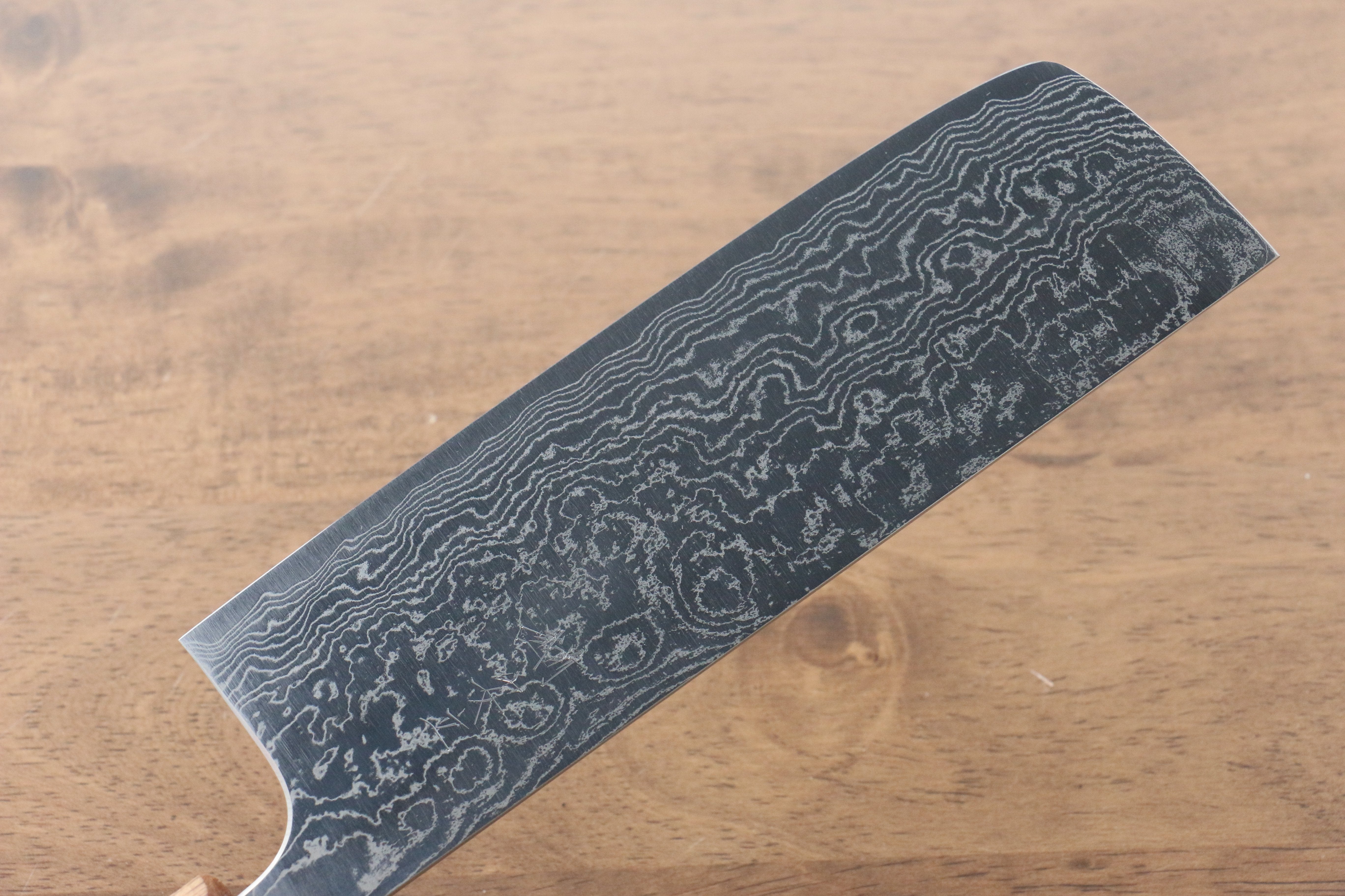 Anryu VG10 Migaki Finished Damascus Nakiri 165mm Burnt Oak Handle - Seisuke Knife