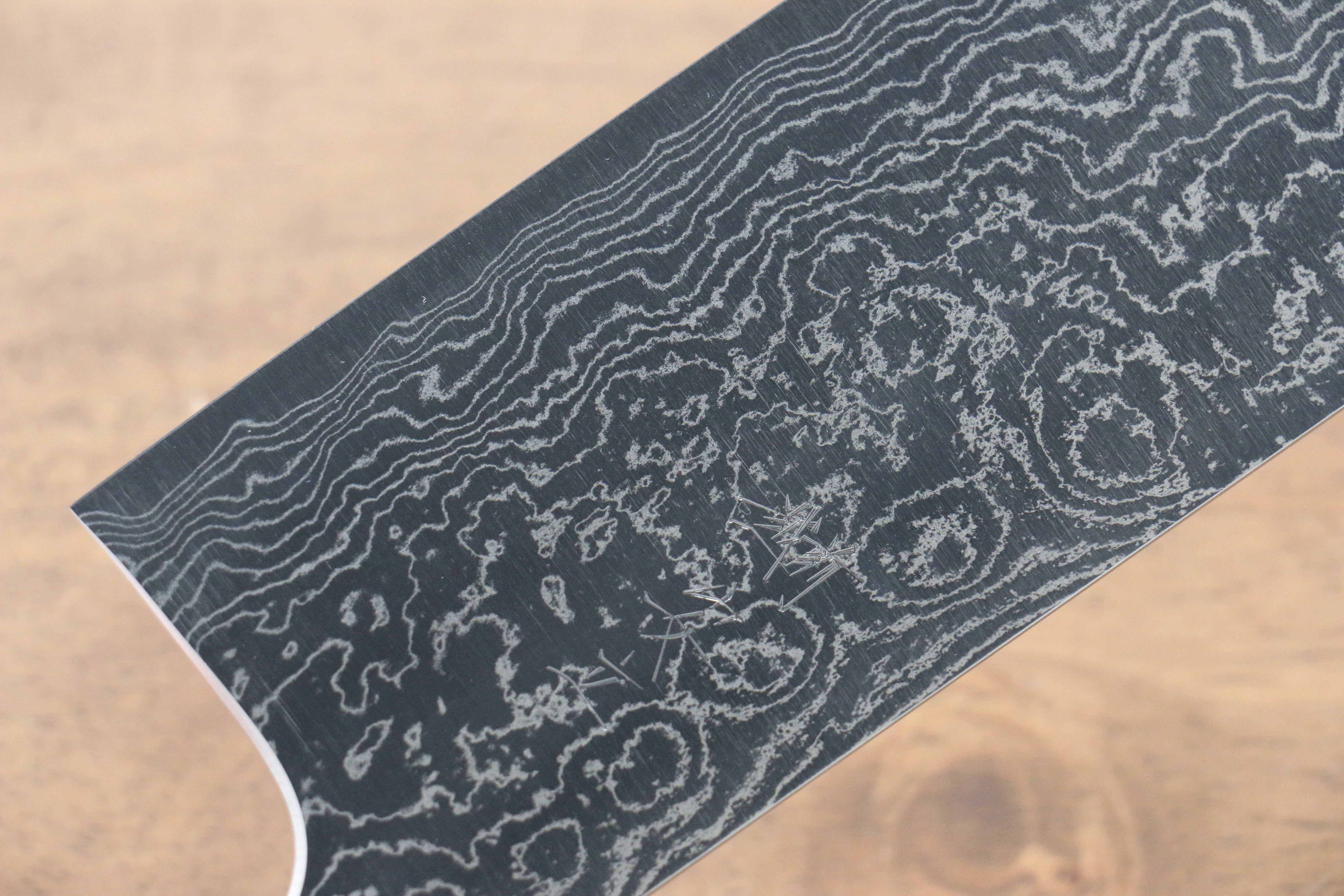 Anryu VG10 Migaki Finished Damascus Nakiri 165mm Burnt Oak Handle - Seisuke Knife