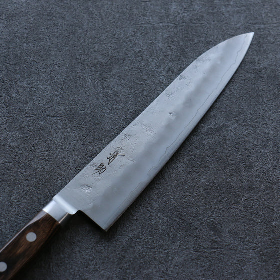 Seisuke Silver Steel No.3 Nashiji Gyuto 210mm Brown Pakka wood Handle - Seisuke Knife