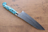 Yu Kurosaki Senko SG2 Hammered Santoku 170mm Turquoise Handle - Seisuke Knife - Slide 2