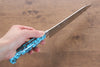 Yu Kurosaki Senko SG2 Hammered Santoku 170mm Turquoise Handle - Seisuke Knife - Slide 7