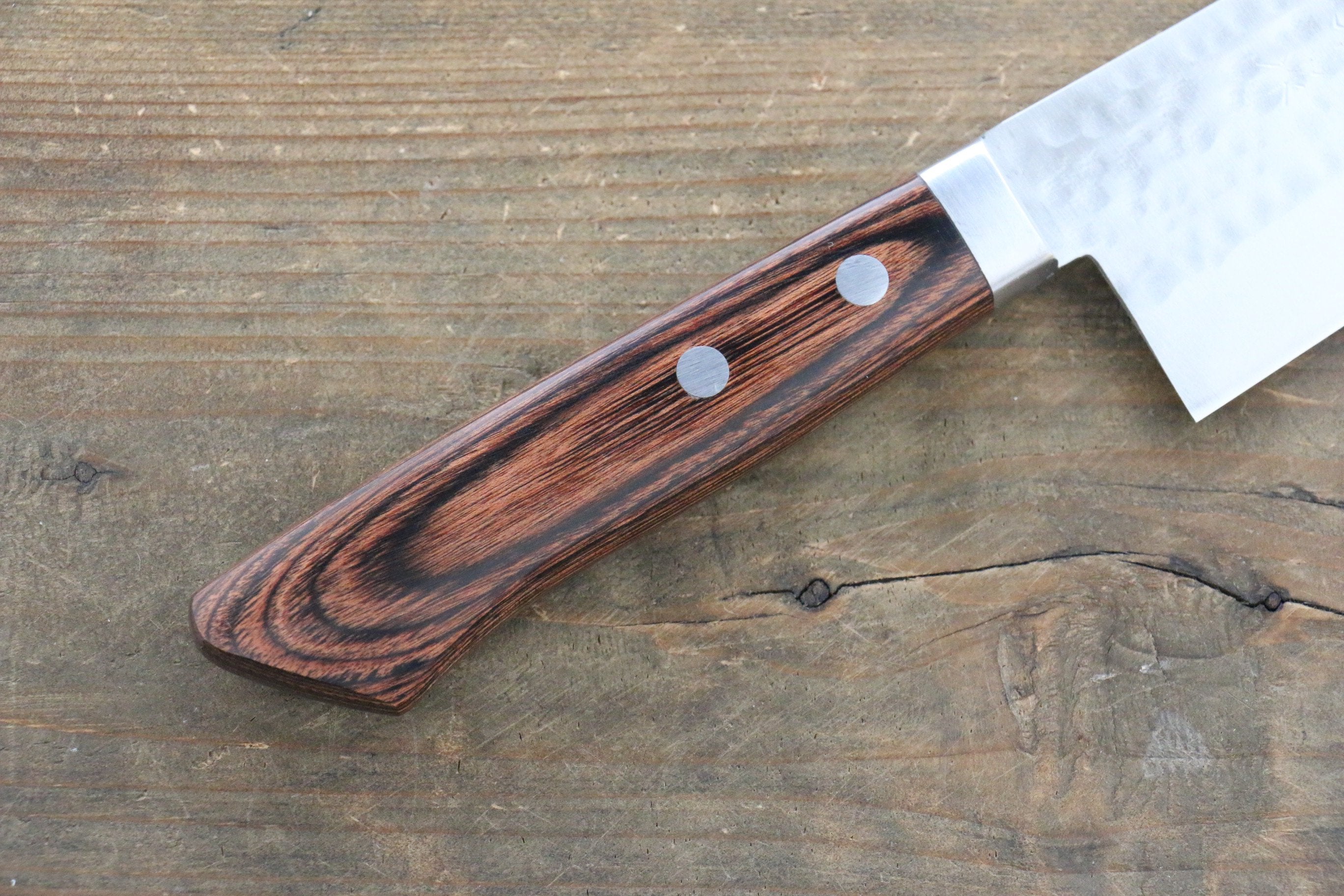 Kunihira VG1 Hammered Santoku 170mm Mahogany Handle - Seisuke Knife