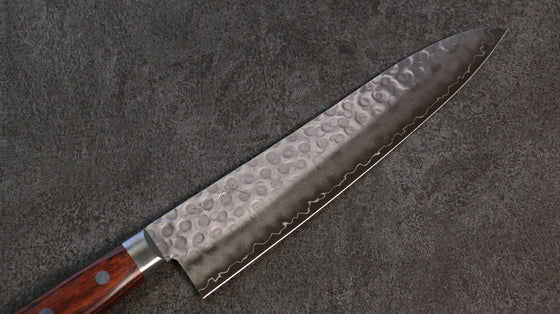 Seisuke Swedish Steel-stn Hammered Gyuto 210mm Mahogany Handle - Seisuke Knife