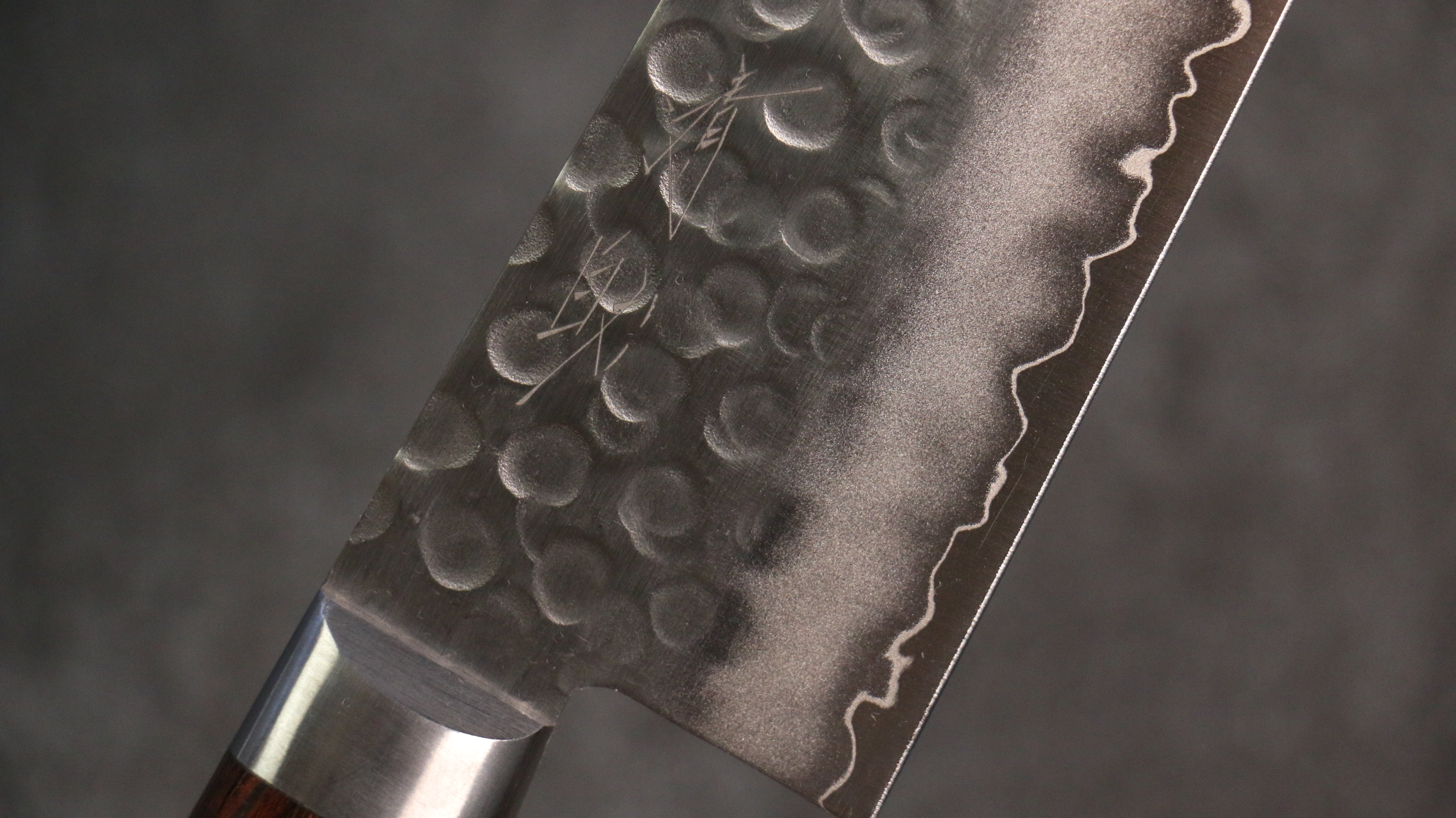 Seisuke Swedish Steel-stn Hammered Gyuto 210mm Mahogany Handle - Seisuke Knife