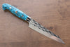 Yu Kurosaki Senko SG2 Hammered Petty-Utility 130mm Turquoise Handle - Seisuke Knife - Slide 1