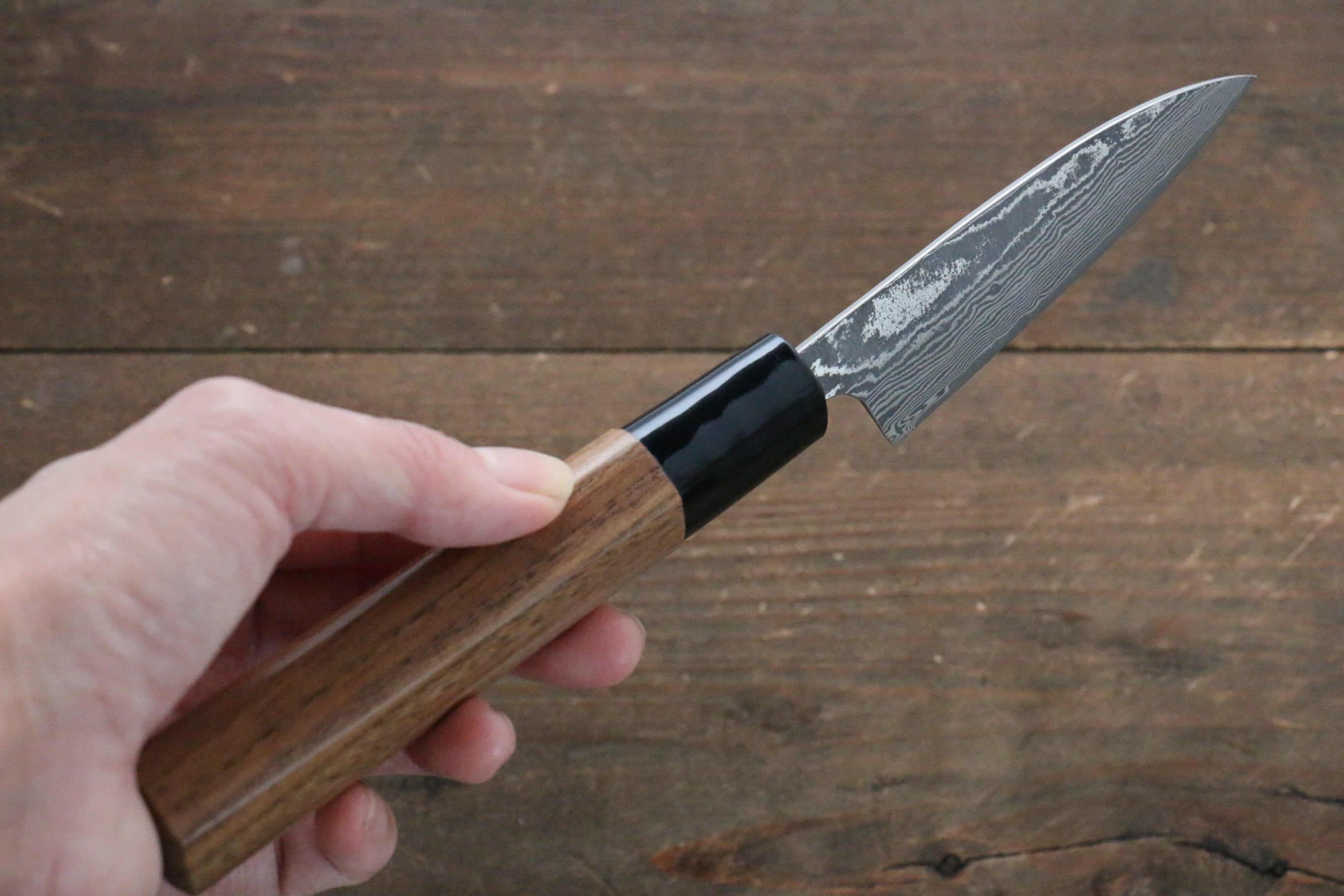Shungo Ogata VG10 Damascus Petty-Utility 90mm Walnut Handle - Seisuke Knife