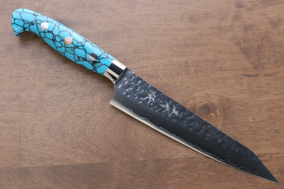 Yu Kurosaki Senko SG2 Hammered Petty-Utility 150mm Turquoise Handle - Seisuke Knife