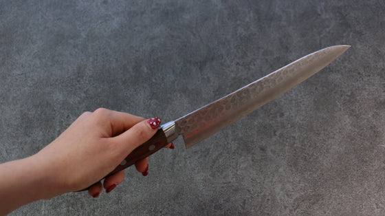 Seisuke Swedish Steel-stn Hammered Gyuto 210mm Mahogany Handle - Seisuke Knife