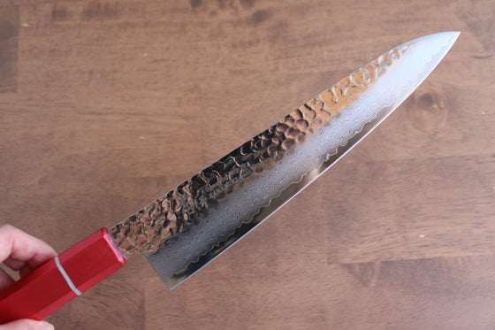 Sakai Takayuki VG10 33 Layer Damascus Gyuto 210mm Live oak Lacquered (Kouseki) Handle - Seisuke Knife