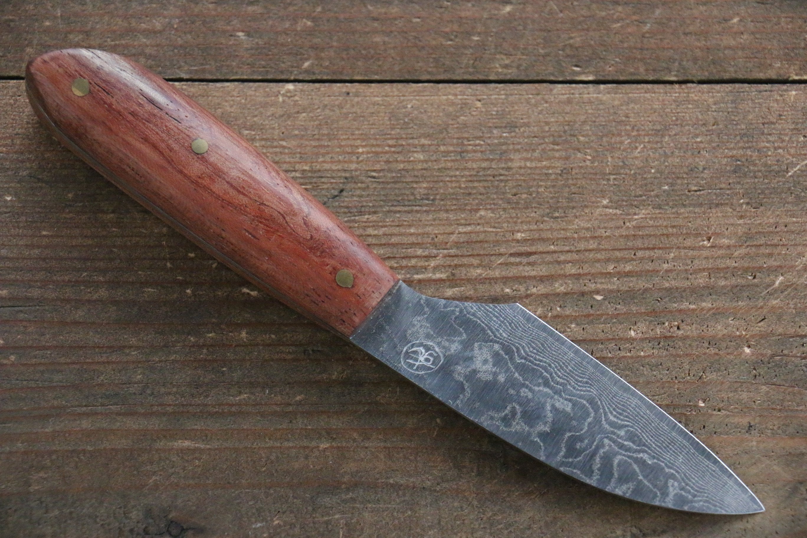 Shungo Ogata VG10 Damascus Mini Knife 60mm Bubinga Handle - Seisuke Knife
