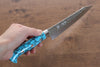 Yu Kurosaki Senko SG2 Hammered Petty-Utility 150mm Turquoise Handle - Seisuke Knife - Slide 7