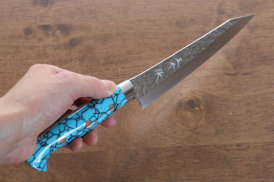 Yu Kurosaki Senko SG2 Hammered Petty-Utility 150mm Turquoise Handle - Seisuke Knife