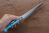 Yu Kurosaki Senko SG2 Hammered Petty-Utility 130mm Turquoise Handle - Seisuke Knife - Slide 8