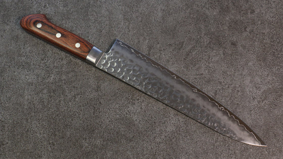 Seisuke Swedish Steel-stn Hammered Gyuto 240mm Mahogany Handle - Seisuke Knife
