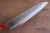 Sakai Takayuki VG10 33 Layer Damascus Gyuto 240mm Live oak Lacquered (Kouseki) Handle - Seisuke Knife - Slide 4