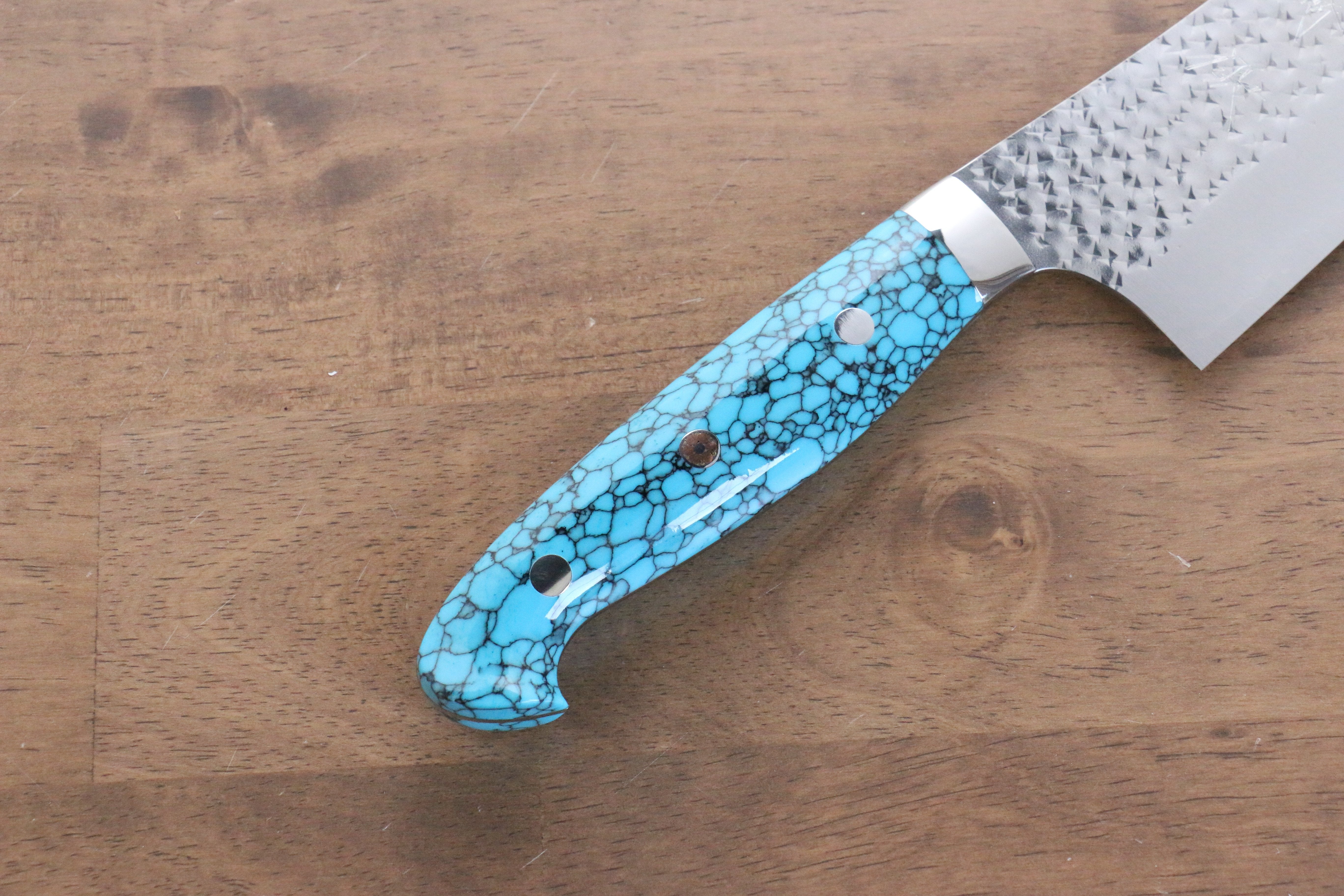 Yu Kurosaki Senko SG2 Hammered Gyuto 240mm Turquoise Handle - Seisuke Knife