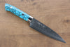 Takeshi Saji SRS13 Hammered Petty-Utility 130mm Blue Turquoise Handle - Seisuke Knife - Slide 1