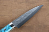 Takeshi Saji SRS13 Hammered Petty-Utility 130mm Blue Turquoise Handle - Seisuke Knife - Slide 3