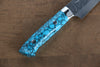 Takeshi Saji SRS13 Hammered Petty-Utility 130mm Blue Turquoise Handle - Seisuke Knife - Slide 6