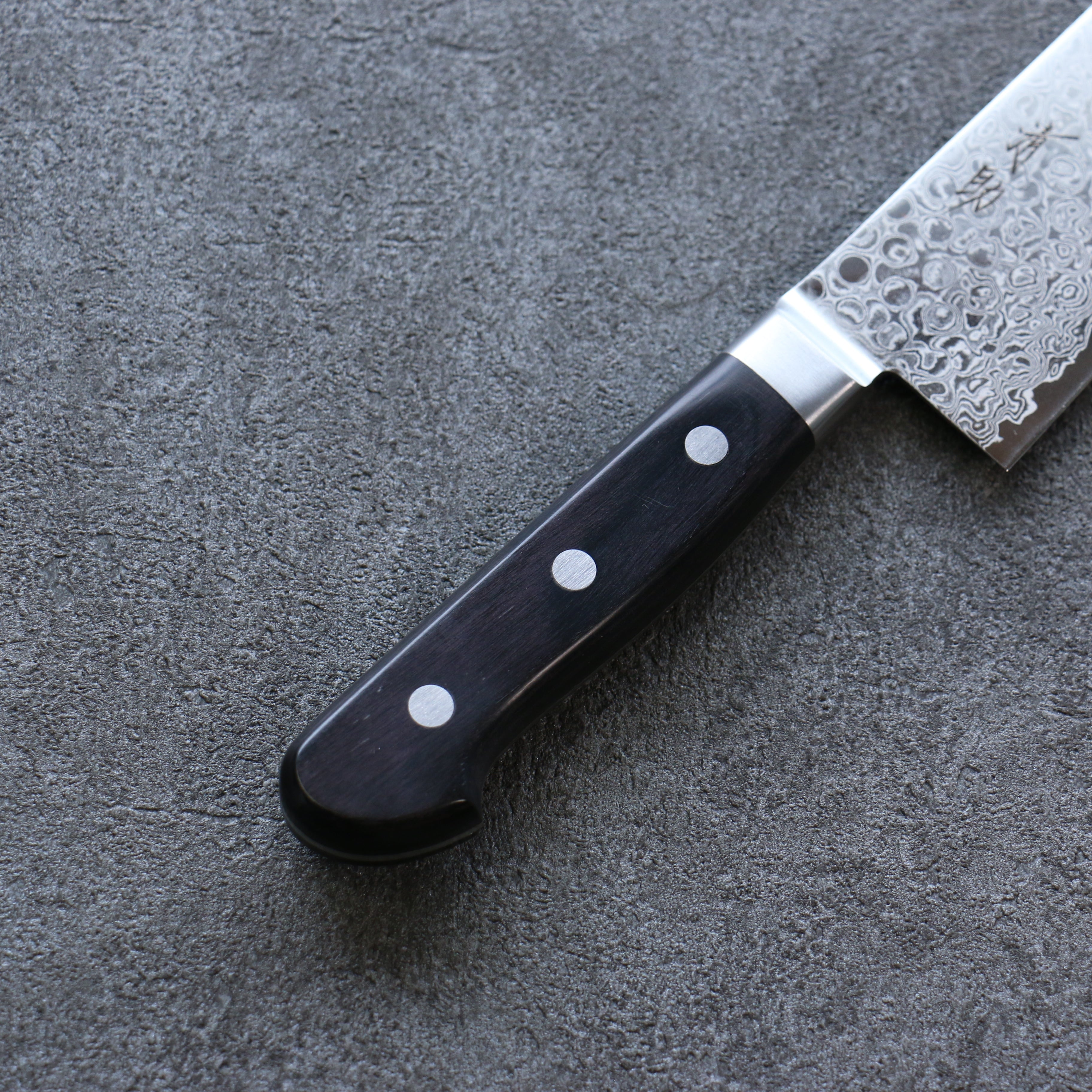 Seisuke ZA-18 Damascus Santoku 165mm Black Pakka wood Handle - Seisuke Knife