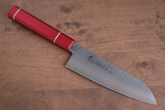 Sakai Takayuki VG10 33 Layer Damascus Santoku 170mm Live oak Lacquered (Kouseki) Handle - Seisuke Knife