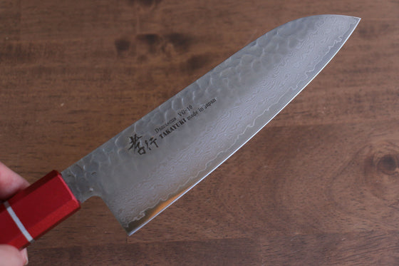 Sakai Takayuki VG10 33 Layer Damascus Santoku 170mm Live oak Lacquered (Kouseki) Handle - Seisuke Knife