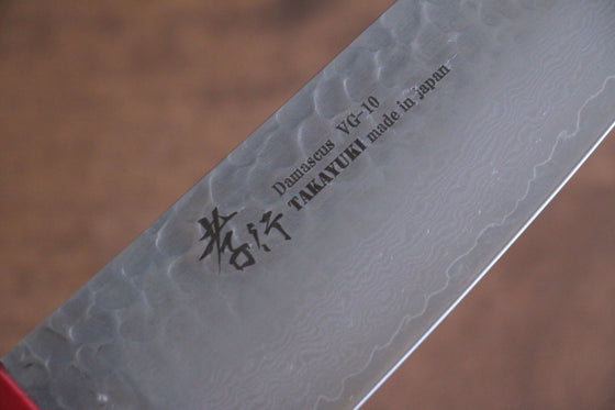 Sakai Takayuki VG10 33 Layer Damascus Santoku 170mm Live oak Lacquered (Kouseki) Handle - Seisuke Knife