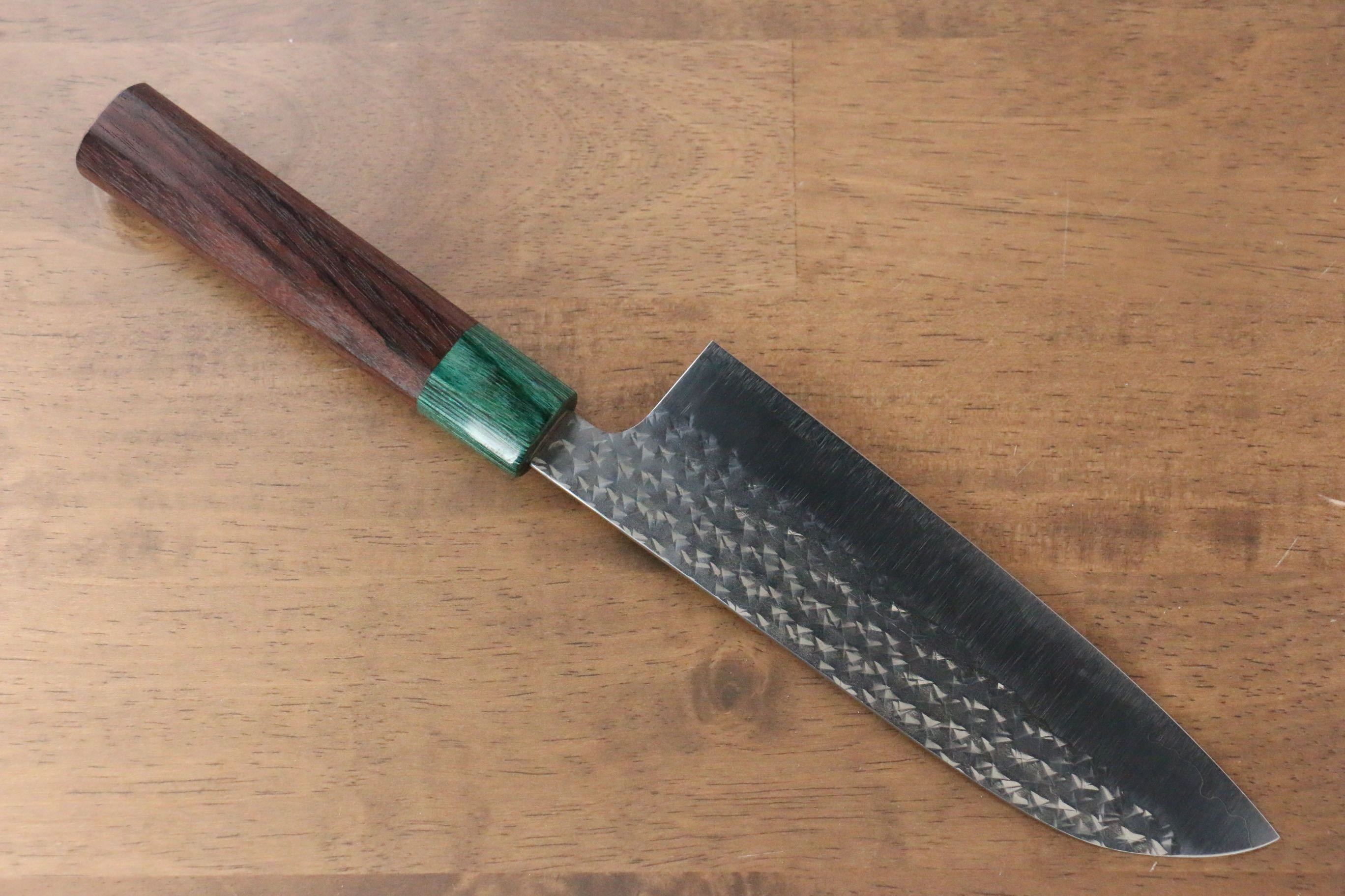 Yu Kurosaki Senko SG2 Hammered Santoku 165mm Shitan Handle - Seisuke Knife