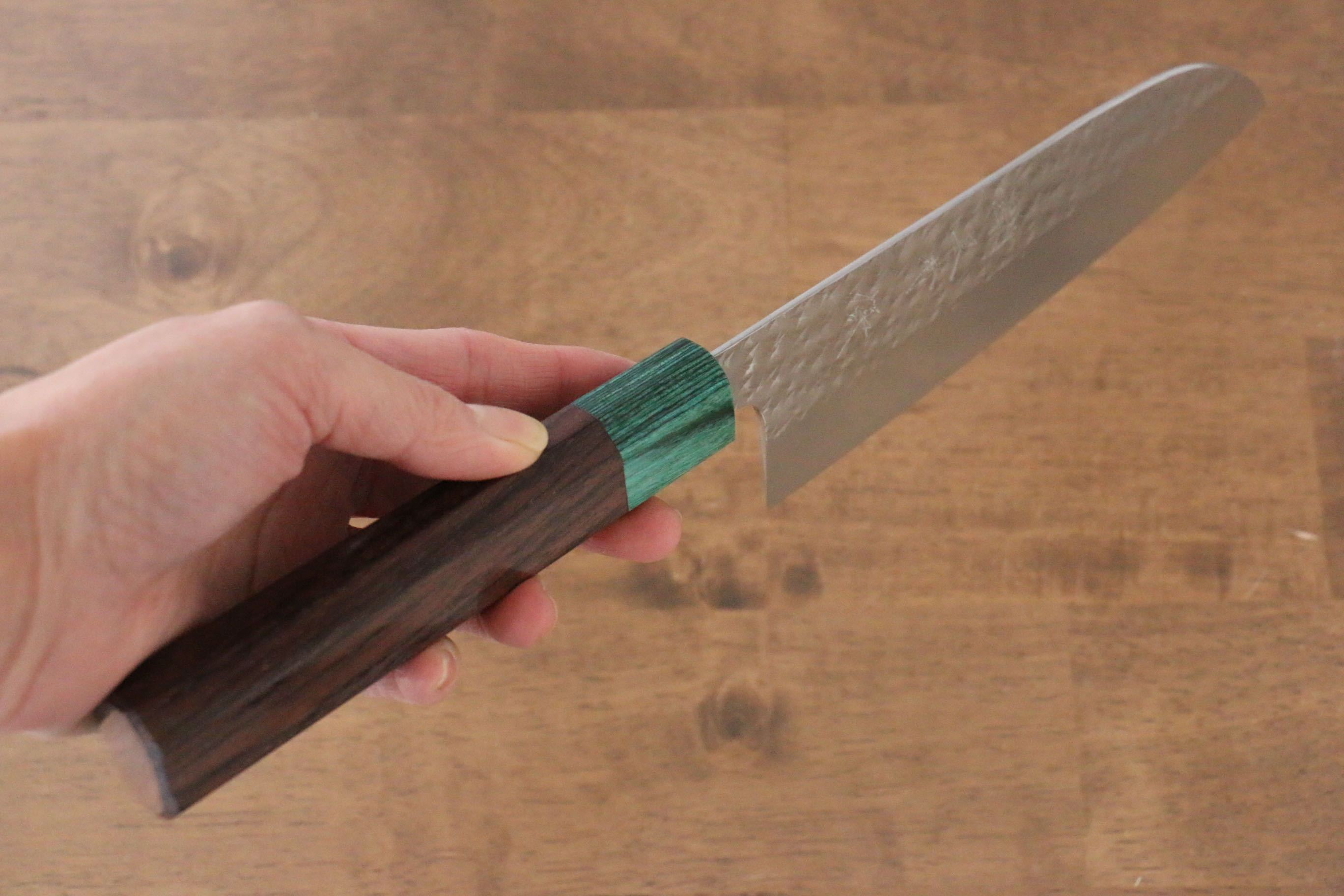 Yu Kurosaki Senko SG2 Hammered Santoku 165mm Shitan Handle - Seisuke Knife