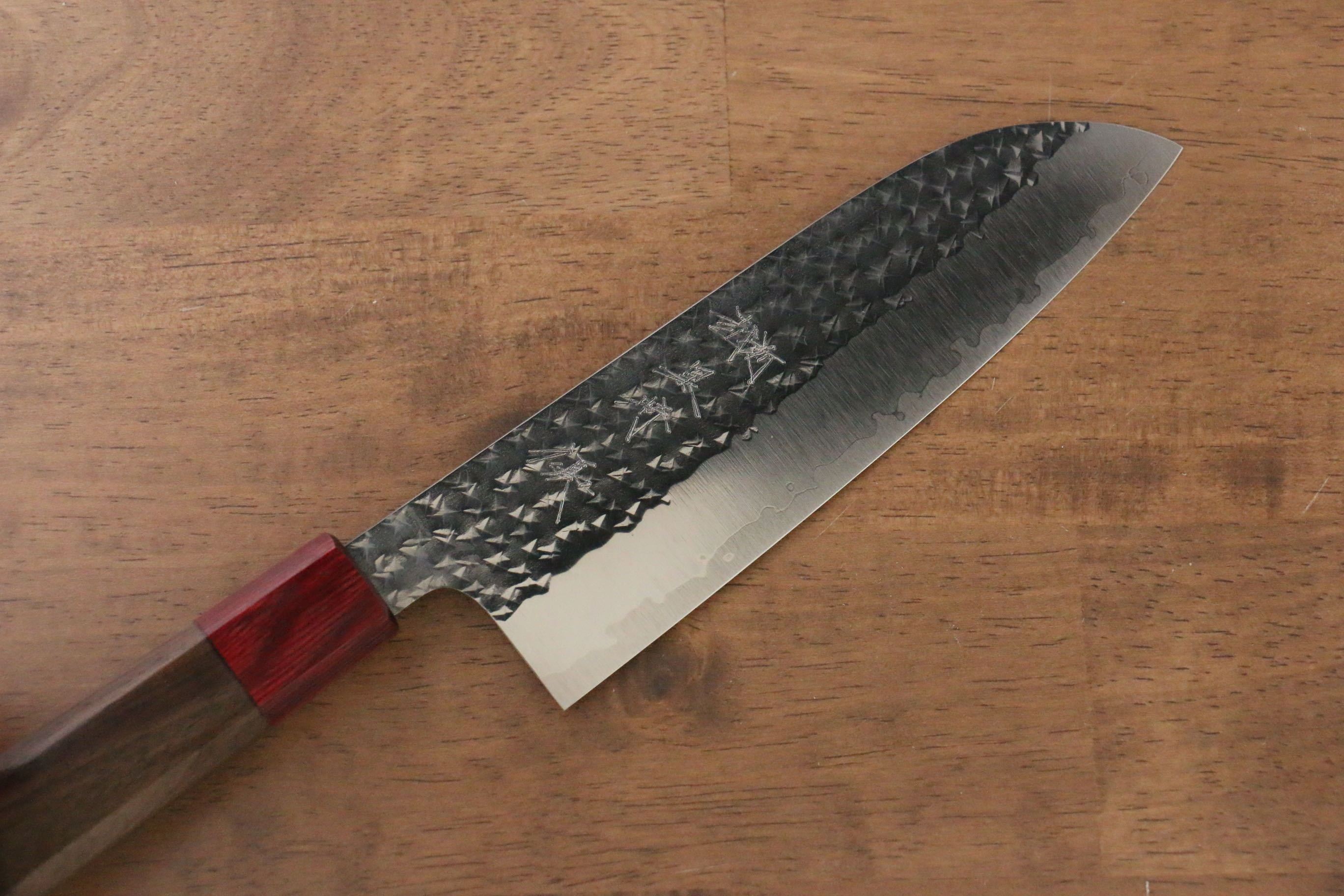 Yu Kurosaki Senko SG2 Hammered Santoku 165mm Shitan Handle - Seisuke Knife