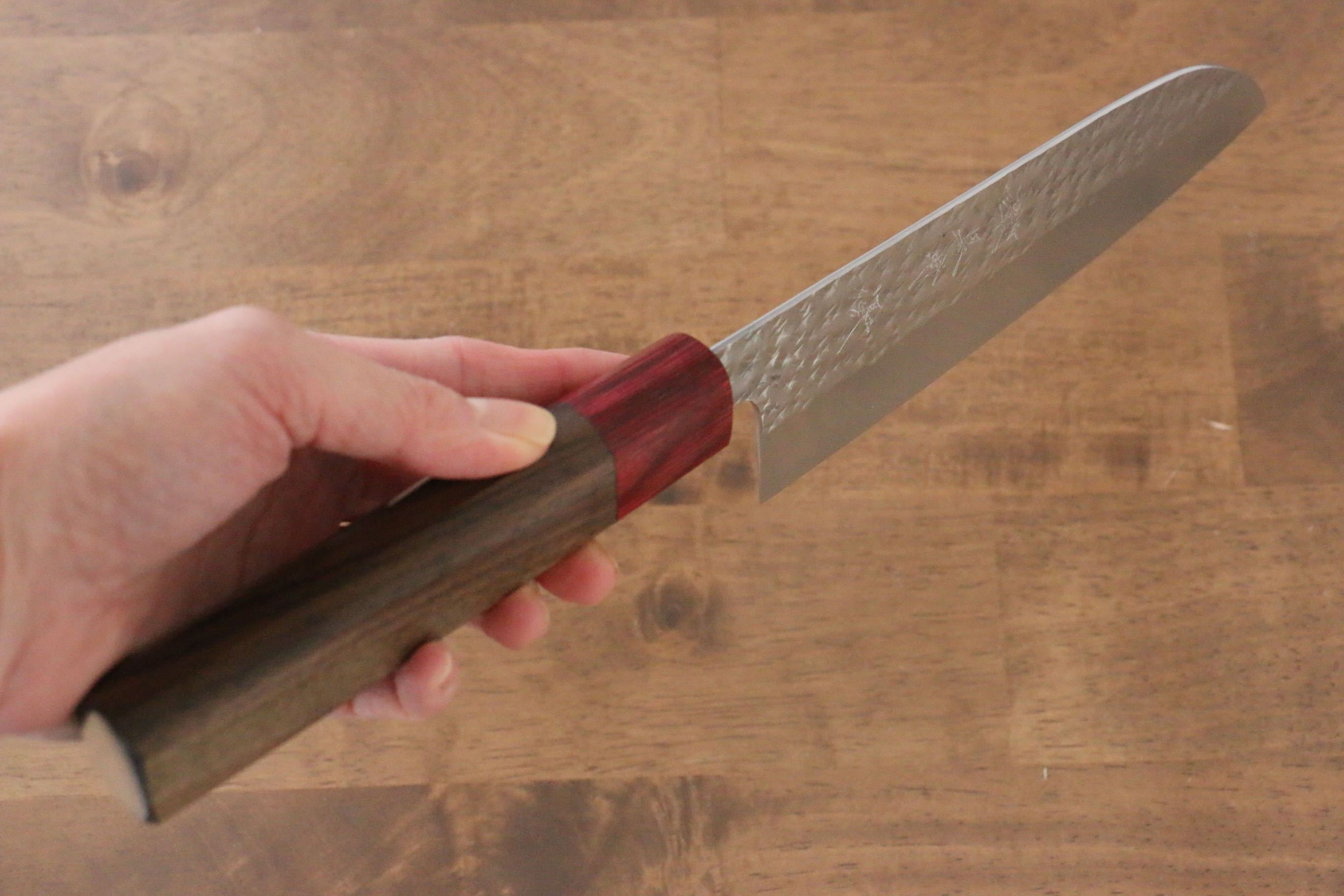 Yu Kurosaki Senko SG2 Hammered Santoku 165mm Shitan Handle - Seisuke Knife