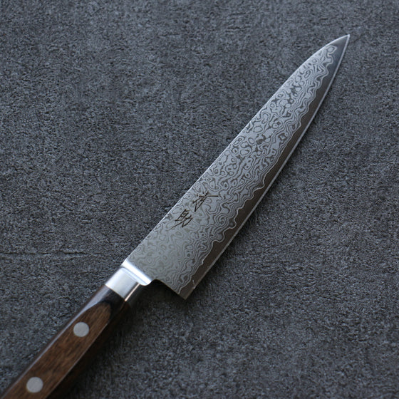 Seisuke VG10 33 Layer Damascus Petty-Utility 135mm Brown Pakka wood Handle - Seisuke Knife