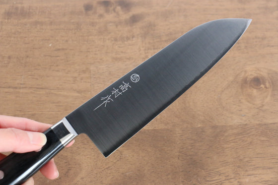 Takamura Knives VG10 Migaki Finished Santoku 170mm with Black Pakkawood Handle - Seisuke Knife