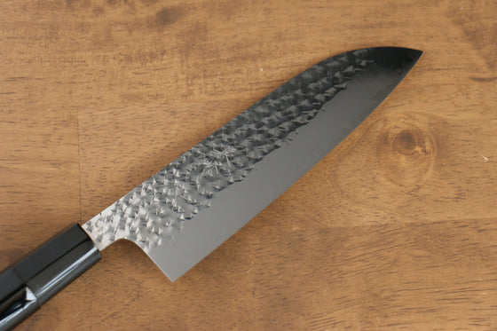 Yu Kurosaki Senko SG2 Hammered Dragon Chinkin Santoku 165mm Lacquered Handle with Sheath - Seisuke Knife