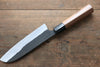 Ogata White Steel No.2 Black Finished Santoku 165mm with Walnut Handle - Seisuke Knife