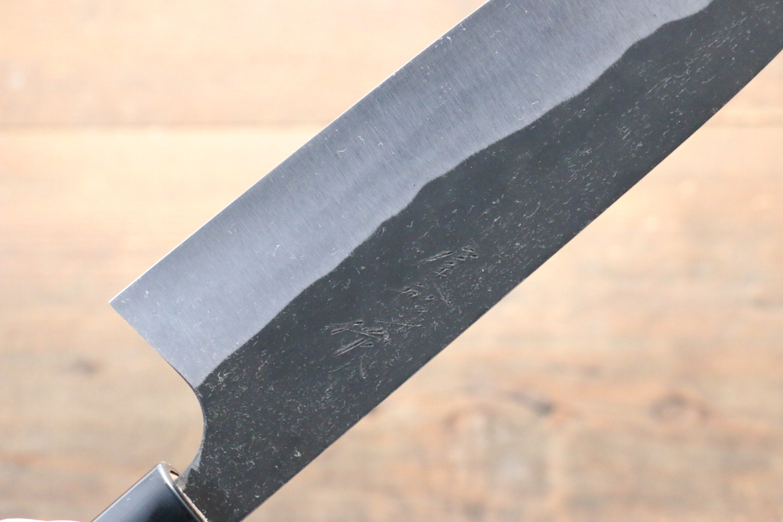 Shungo Ogata White Steel No.2 Black Finished Santoku 165mm Walnut Handle - Seisuke Knife