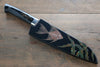 Takeshi Saji Stainless Steel Colored Damascus Santoku 180mm Maki-e Art Fish Handle with Sheath - Seisuke Knife - Slide 2